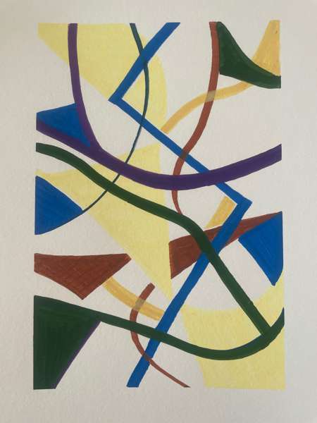 Playing with Abstract Shapes, 30x20 cm, mixed media on paper, 2022