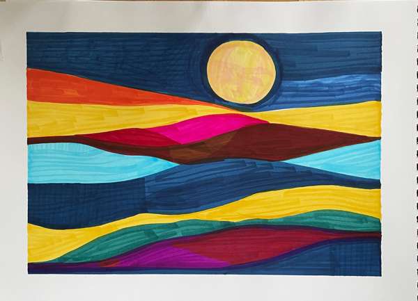 Live in Colour, 30x40 cm, mixed media on paper 2024