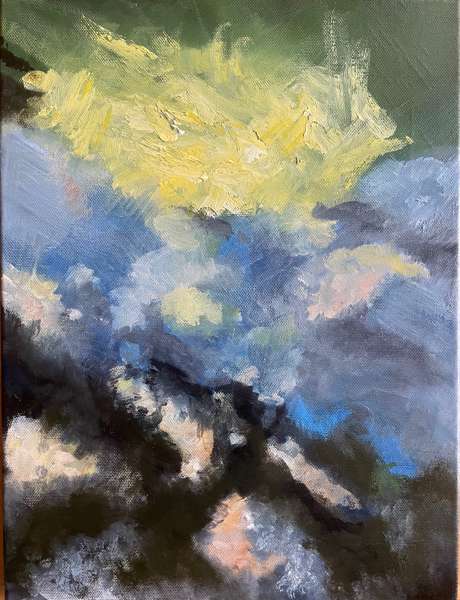 Reflections: Water and Stone, 40x30 cm oil on canvas - soukromá sbírka, Belgie