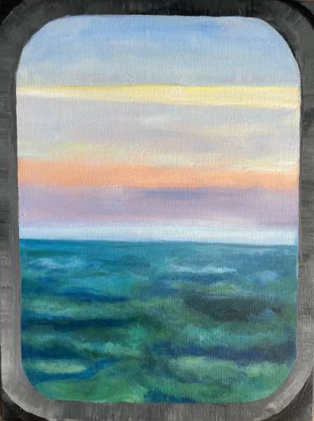 Pink Skies, 40c30 cm, oil on canvas